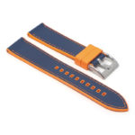 fk16.12.5 Angle Orange & Blue DASSARI Saffiano Leather FKM Hybrid Watch Band Strap 20mm 22mm