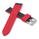 fk16.6.1 Cross Red & Black DASSARI Saffiano Leather FKM Hybrid Watch Band Strap 20mm 22mm