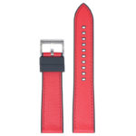 fk16.6.1 Up Red & Black DASSARI Saffiano Leather FKM Hybrid Watch Band Strap 20mm 22mm