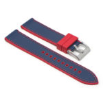 fk16.6.5 Angle Red & Blue DASSARI Saffiano Leather FKM Hybrid Watch Band Strap 20mm 22mm