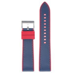 fk16.6.5 Up Red & Blue DASSARI Saffiano Leather FKM Hybrid Watch Band Strap 20mm 22mm