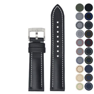 kd4 Gallery DASSARI Sailcloth Watch Band Strap 19mm 20mm 21mm 22mm