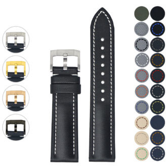 kd4 Gallery DASSARI Sailcloth Watch Band Strap 19mm 20mm 21mm 22mm