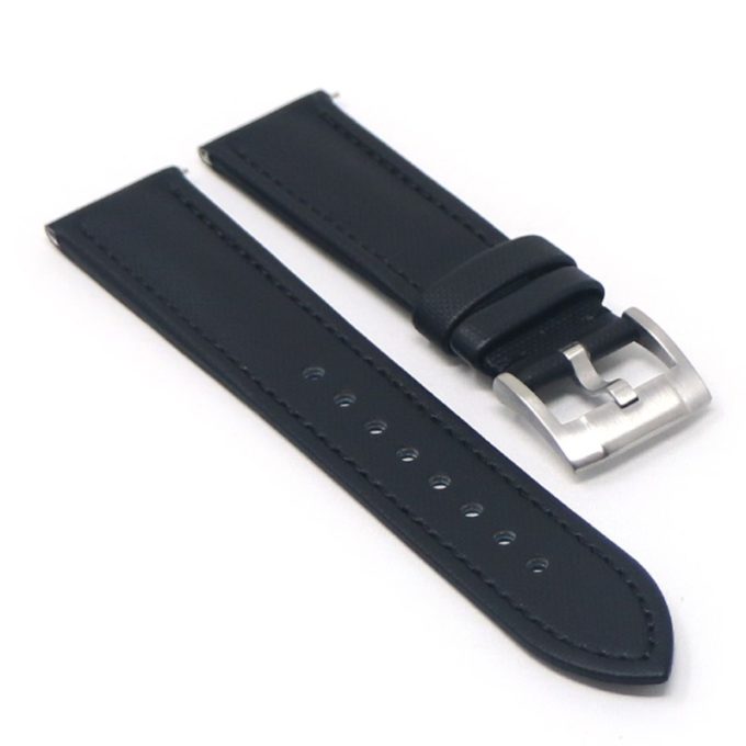 kd4.1.1 Angle Black DASSARI Sailcloth Watch Band Strap 19mm 20mm 21mm 22mm
