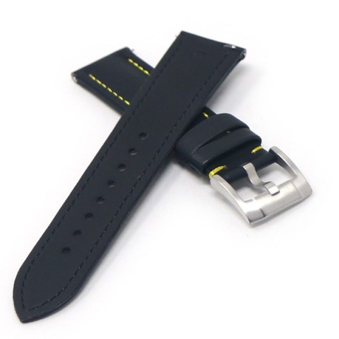 kd4.1.10 Cross Black & Yellow DASSARI Sailcloth Watch Band Strap 19mm 20mm 21mm 22mm