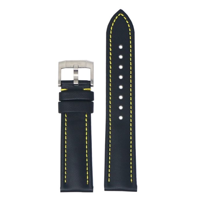kd4.1.10 Up Black & Yellow DASSARI Sailcloth Watch Band Strap 19mm 20mm 21mm 22mm