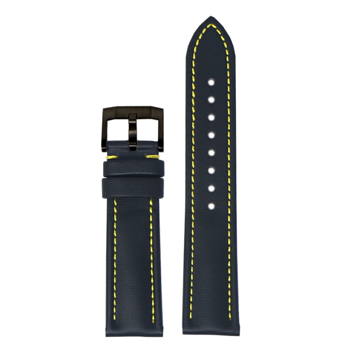 kd4.1.10.mb Up Black & Yellow DASSARI Sailcloth Watch Band Strap 19mm 20mm 21mm 22mm
