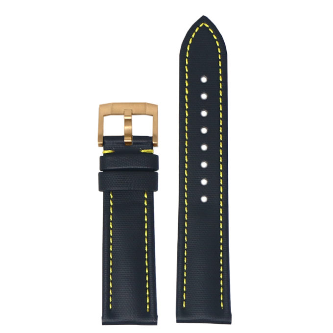 kd4.1.10.rg Up Black & Yellow DASSARI Sailcloth Watch Band Strap 19mm 20mm 21mm 22mm