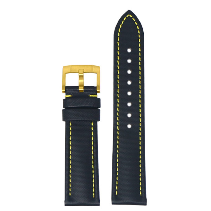 kd4.1.10.yg Up Black & Yellow DASSARI Sailcloth Watch Band Strap 19mm 20mm 21mm 22mm