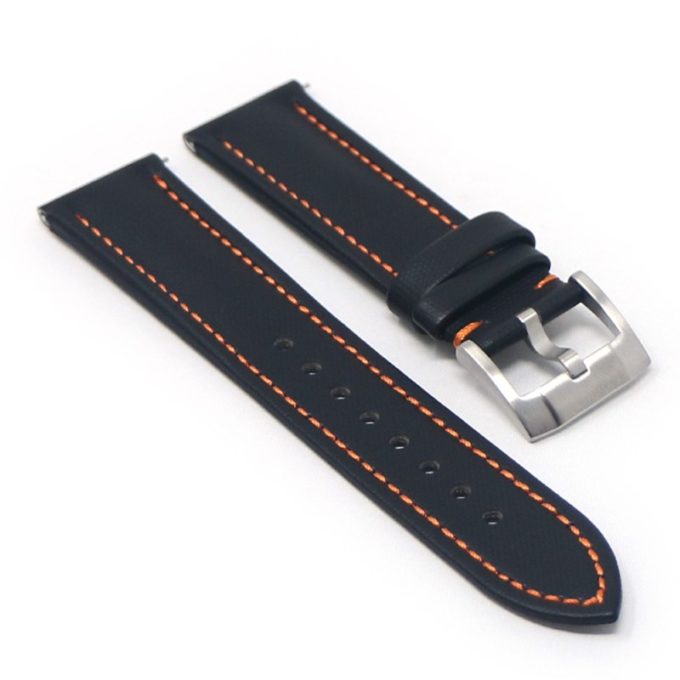 kd4.1.12 Angle Black & Orange DASSARI Sailcloth Watch Band Strap 19mm 20mm 21mm 22mm