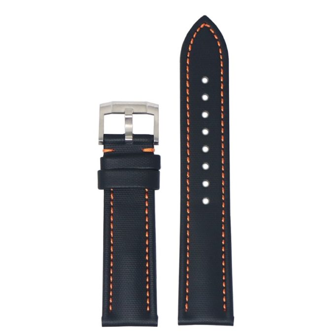 kd4.1.12 Up Black & Orange DASSARI Sailcloth Watch Band Strap 19mm 20mm 21mm 22mm