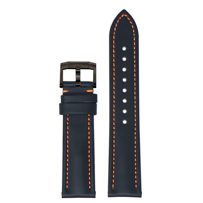 kd4.1.12.mb Up Black & Orange DASSARI Sailcloth Watch Band Strap 19mm 20mm 21mm 22mm