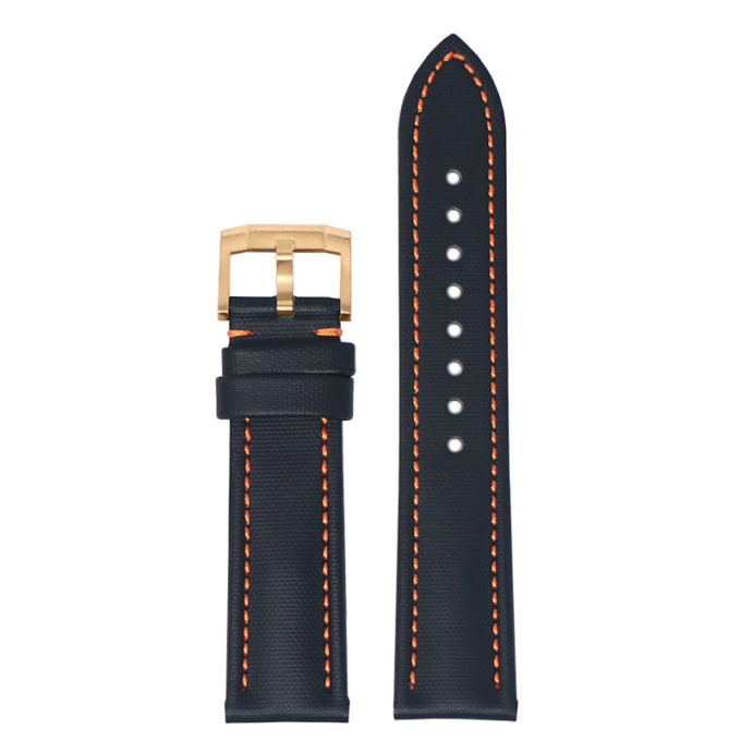 kd4.1.12.rg Up Black & Orange DASSARI Sailcloth Watch Band Strap 19mm 20mm 21mm 22mm
