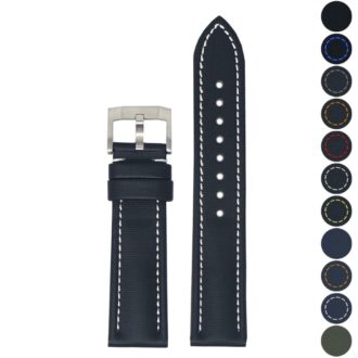 kd4.1.22 Gallery Black & White DASSARI Sailcloth Watch Band Strap 19mm 20mm 21mm 22mm