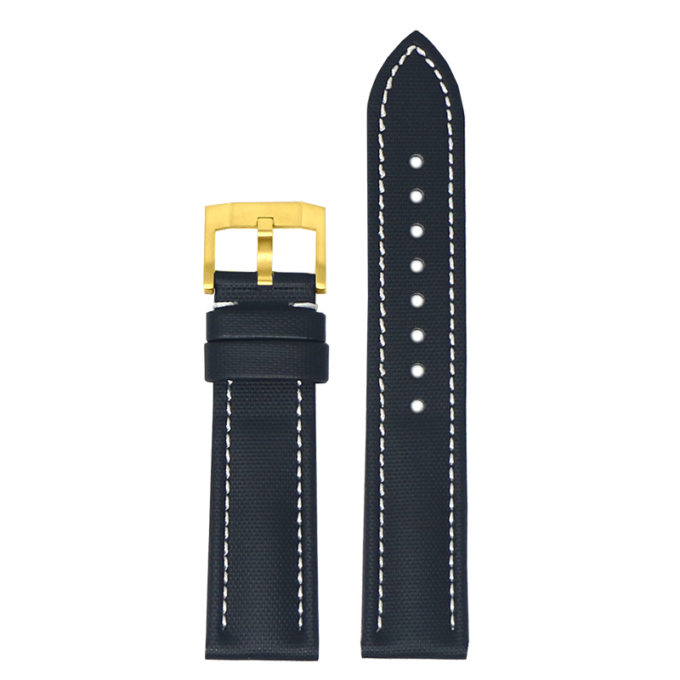 kd4.1.22.yg Up Black & White DASSARI Sailcloth Watch Band Strap 19mm 20mm 21mm 22mm