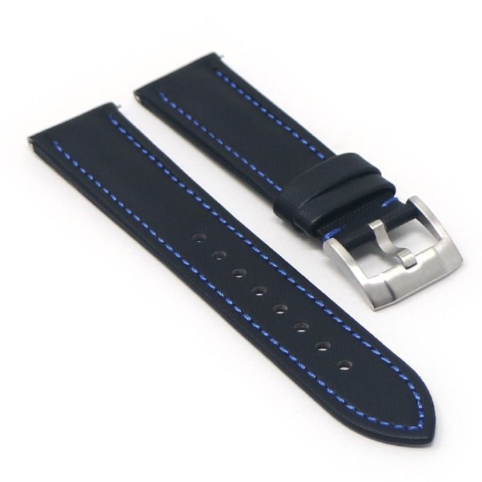 kd4.1.5 Angle Black & Blue DASSARI Sailcloth Watch Band Strap 19mm 20mm 21mm 22mm
