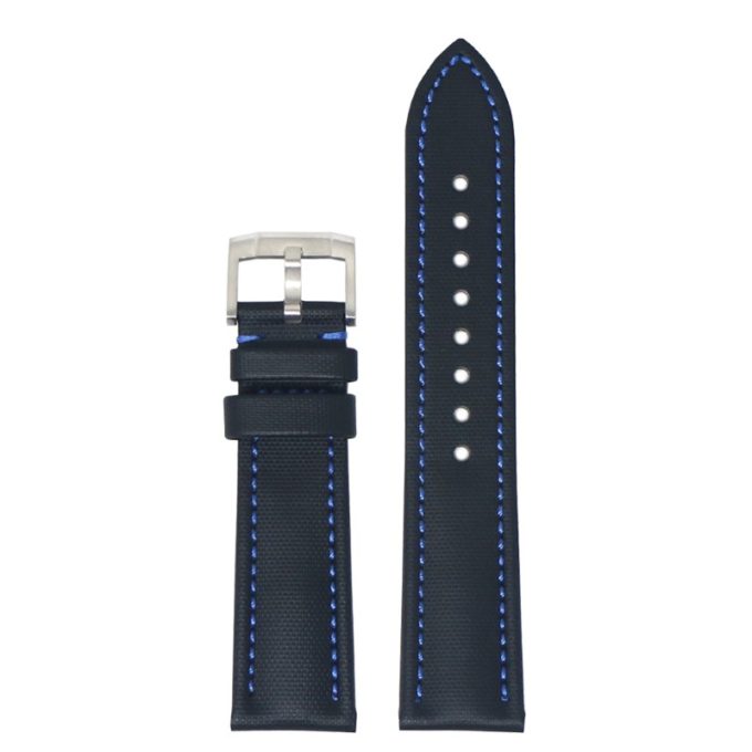 kd4.1.5 Up Black & Blue DASSARI Sailcloth Watch Band Strap 19mm 20mm 21mm 22mm