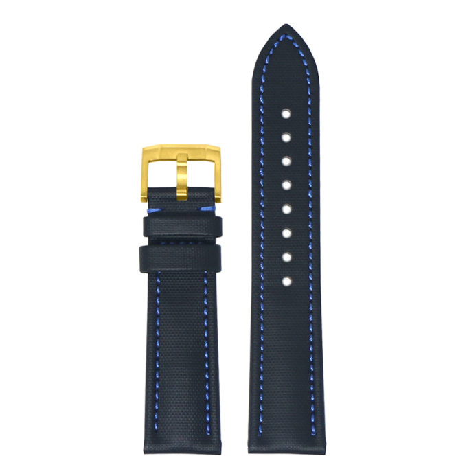 kd4.1.5.yg Up Black & Blue DASSARI Sailcloth Watch Band Strap 19mm 20mm 21mm 22mm