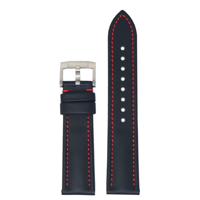 kd4.1.6 Up Black & Red DASSARI Sailcloth Watch Band Strap 19mm 20mm 21mm 22mm