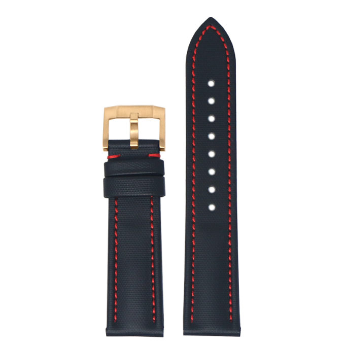 kd4.1.6.rg Up Black & Red DASSARI Sailcloth Watch Band Strap 19mm 20mm 21mm 22mm