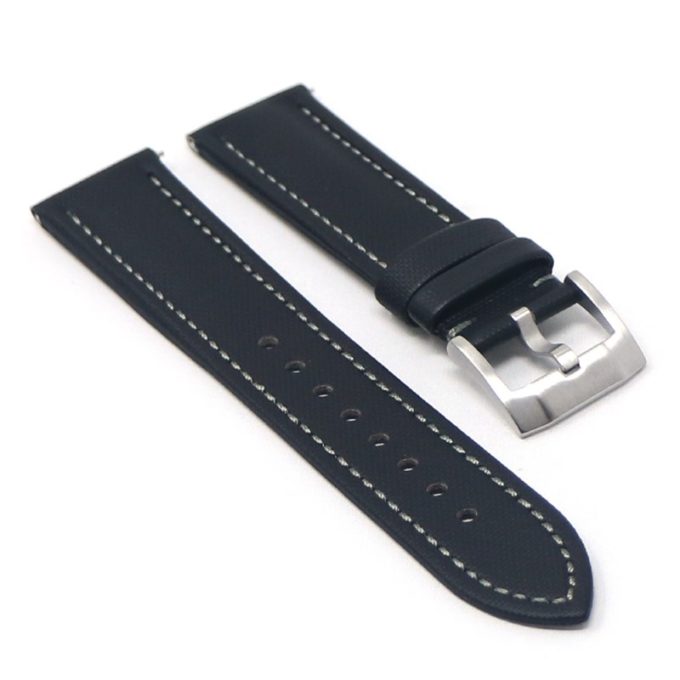 kd4.1.7 Angle Black & Grey DASSARI Sailcloth Watch Band Strap 19mm 20mm 21mm 22mm