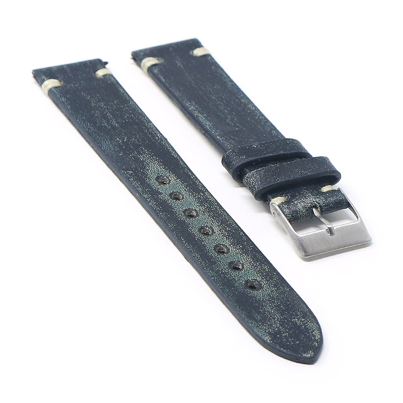 ks4.11b Angled Distressed Leather Strap in Green