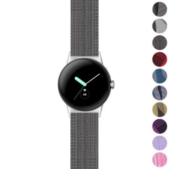 s.ny6 Solid Grey Everyday Canvas Strap for Google Pixel Watch