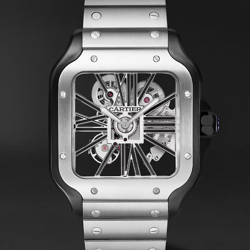 top skeleton watches cartier santos skeleton