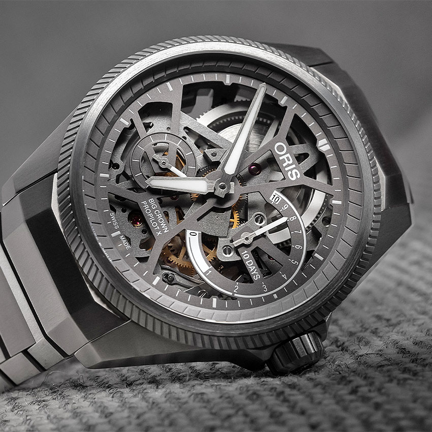 top skeleton watches oris propilot x caliber 115