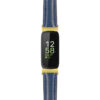 fb.in3.st19 Main Blue StrapsCo Womens Smooth Leather Gold Adapter Watch Band Strap 14mm