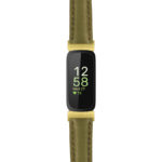 fb.in3.st19 Main Dark Green StrapsCo Womens Smooth Leather Gold Adapter Watch Band Strap 14mm