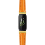fb.in3.st19 Main Orange StrapsCo Womens Smooth Leather Gold Adapter Watch Band Strap 14mm