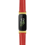 fb.in3.st19 Main Red StrapsCo Womens Smooth Leather Gold Adapter Watch Band Strap 14mm