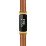 fb.in3.st19 Main Tan StrapsCo Womens Smooth Leather Gold Adapter Watch Band Strap 14mm