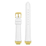 fb.in3.st19 Up White StrapsCo Womens Smooth Leather Gold Buckle Watch Band Strap 14mm