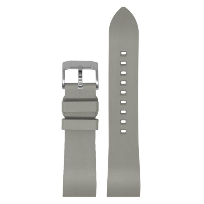 fk2.7.ps Main Gray DASSARI Smooth FKM Rubber Quick Release Watch Strap with Polished Silver Buckle