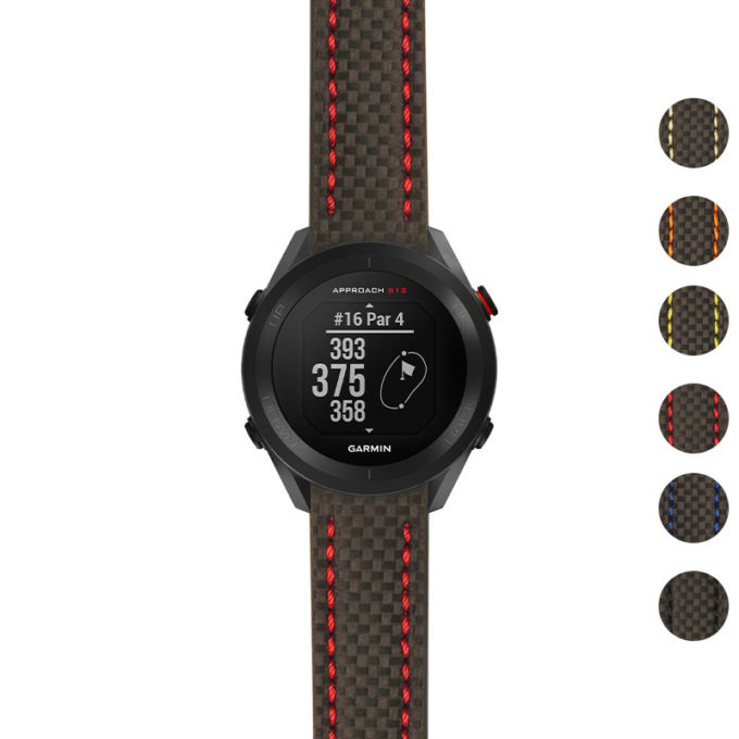 g.as12.st25 Gallery Black & Red StrapsCo Heavy Duty Carbon Fiber Watch Strap 20mm