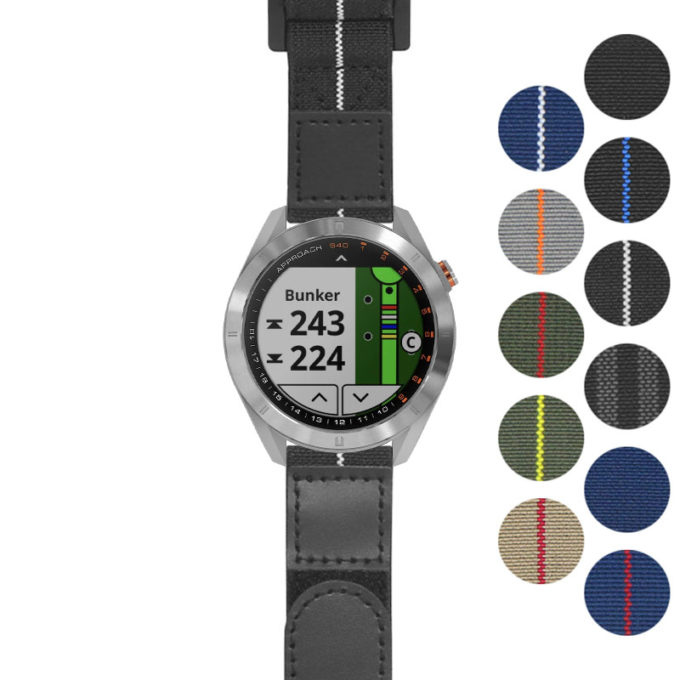 g.as40.nt13 Gallery Black & White StrapsCo Hook and Loop Explorer Watch Band Strap Nylon Velcro NATO 20mm