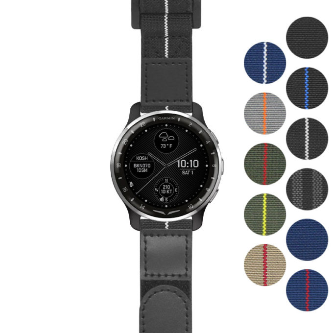 g.dax10.nt13 Gallery Black & White StrapsCo Hook and Loop Explorer Watch Band Strap Nylon Velcro NATO 20mm