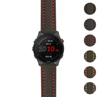 g.f255.st25 Gallery Black & Red StrapsCo Heavy Duty Carbon Fiber Watch Strap 20mm