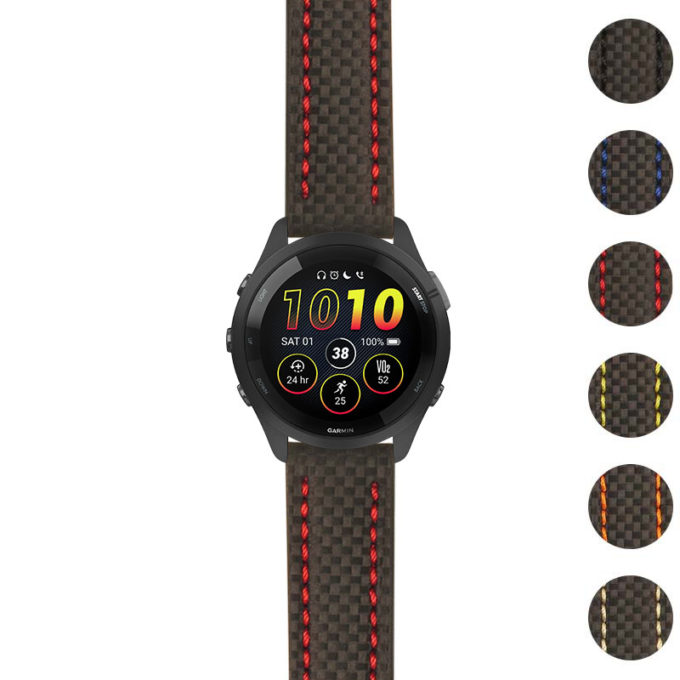 g.f265.st25 Gallery Black & Red StrapsCo Heavy Duty Carbon Fiber Watch Strap 20mm