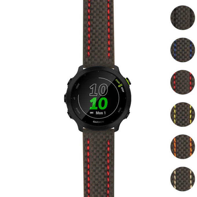 g.f55.st25 Gallery Black & Red StrapsCo Heavy Duty Carbon Fiber Watch Strap 20mm
