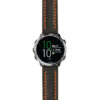 g.f645.st23 Main Black & Orange StrapsCo Heavy Duty Mens Leather Watch Band Strap 20mm