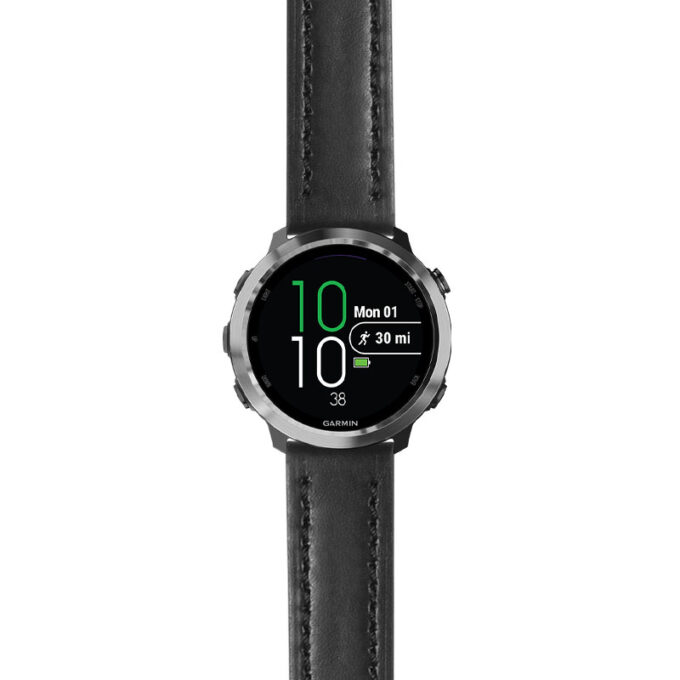 g.f645.st23 Main Black StrapsCo Heavy Duty Mens Leather Watch Band Strap 20mm