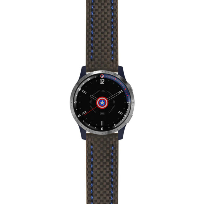 g.lh.fa.st25 Main Black & Blue StrapsCo Heavy Duty Carbon Fiber Watch Strap 22mm