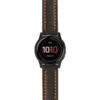 g.ls.dv.st23 Main Black & Orange StrapsCo Heavy Duty Mens Leather Watch Band Strap 22mm