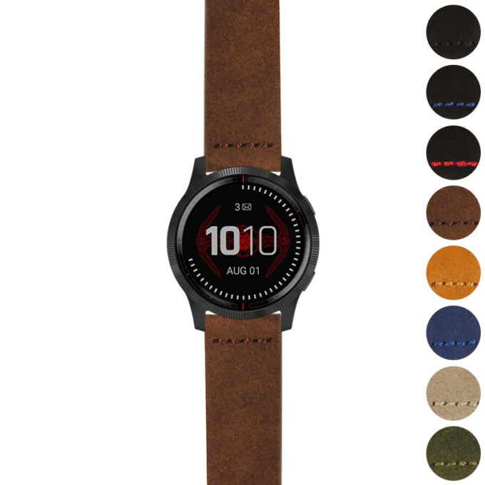 g.ls.dv.st29 Gallery Brown StrapsCo Heavy Duty Suede Watch Strap 22mm