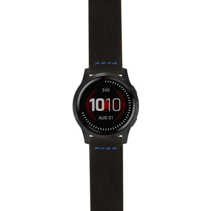 g.ls.dv.st29 Main Black & Blue StrapsCo Heavy Duty Suede Watch Strap 22mm