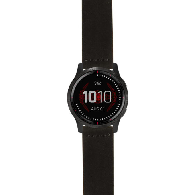 g.ls.dv.st29 Main Black StrapsCo Heavy Duty Suede Watch Strap 22mm
