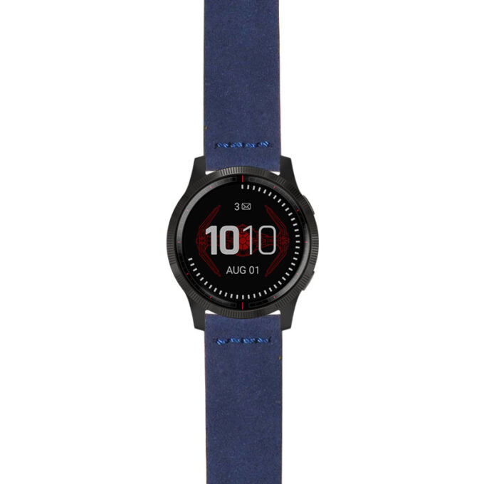 g.ls.dv.st29 Main Blue StrapsCo Heavy Duty Suede Watch Strap 22mm